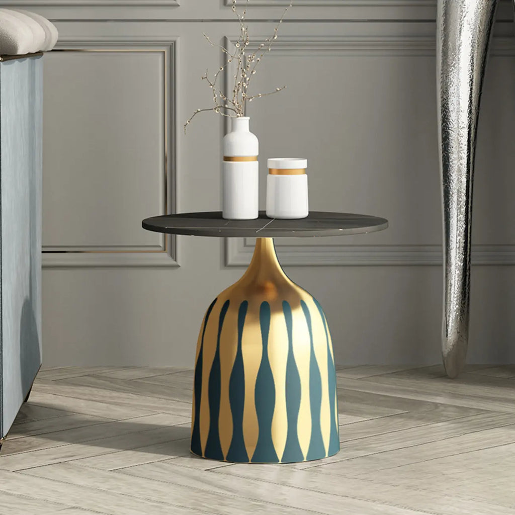 Table d'appoint ronde à plateau en marbre pour salon