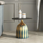 Table d'appoint ronde à plateau en marbre pour salon