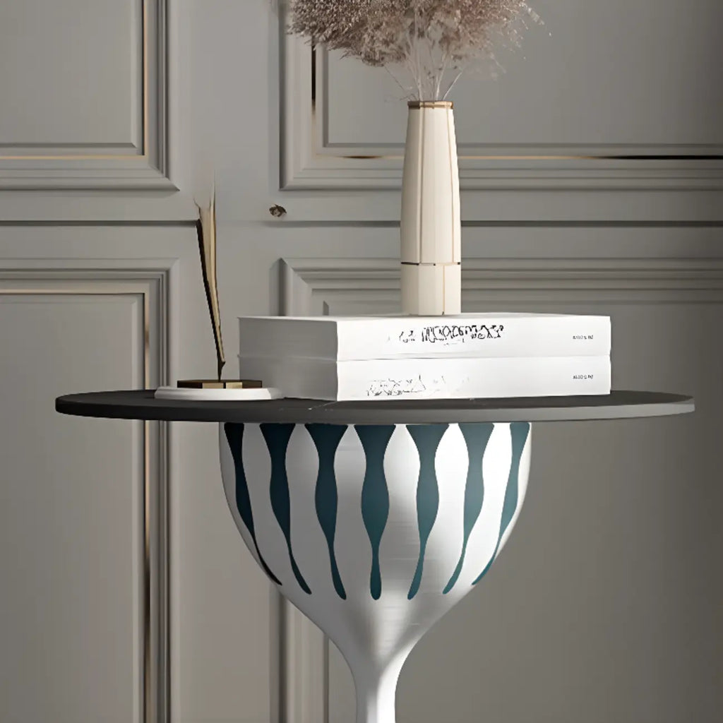 Table d'appoint ronde à plateau en marbre pour salon