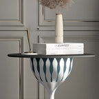 Table d'appoint ronde à plateau en marbre pour salon