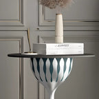 Table d'appoint ronde à plateau en marbre pour salon