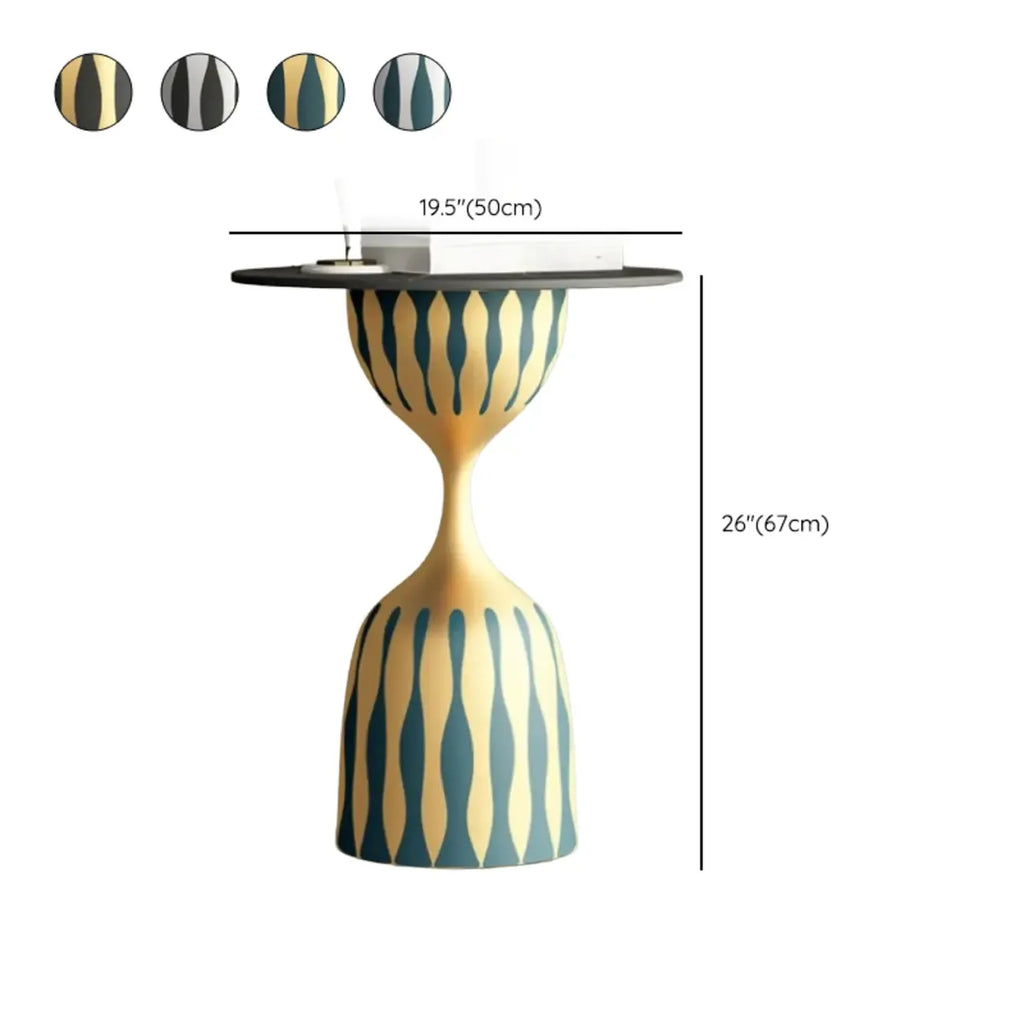 Table d'appoint ronde à plateau en marbre pour salon
