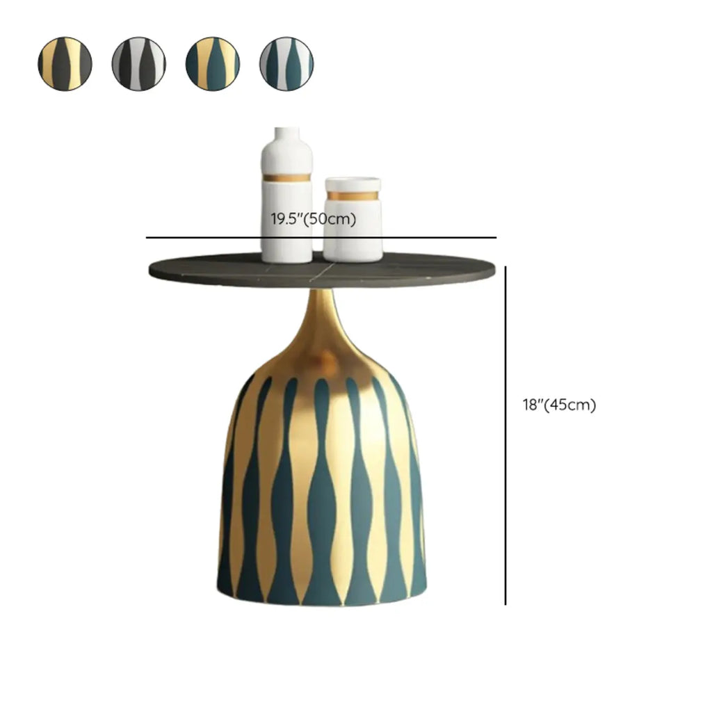 Table d'appoint ronde à plateau en marbre pour salon