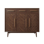 Buffet moderne en bois massif marron avec tiroirs