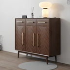 Buffet moderne en bois massif marron avec tiroirs