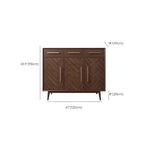 Buffet moderne en bois massif marron avec tiroirs