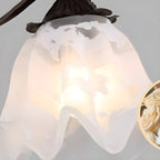 Lampe de chevet suspendue moderne en verre blanc avec LED en forme de fleur