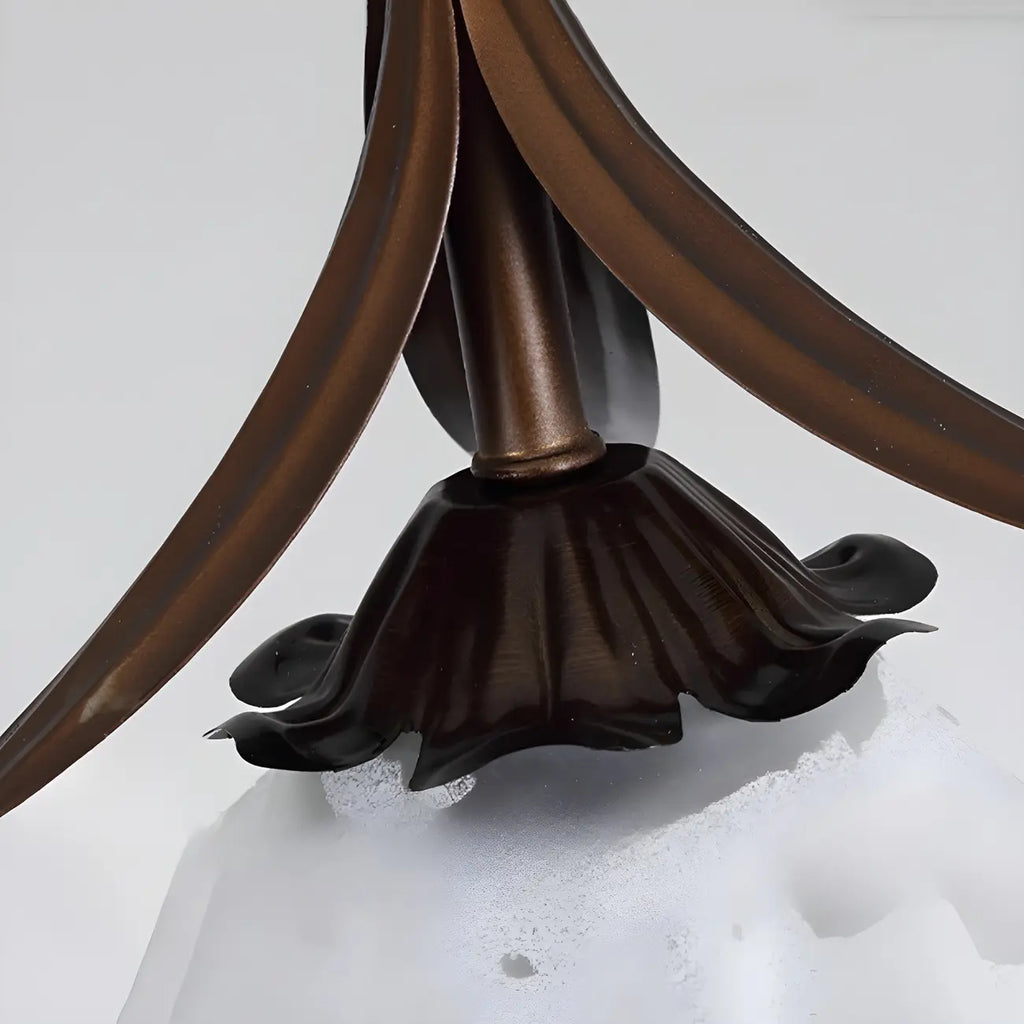 Lampe de chevet suspendue moderne en verre blanc avec LED en forme de fleur