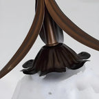 Lampe de chevet suspendue moderne en verre blanc avec LED en forme de fleur