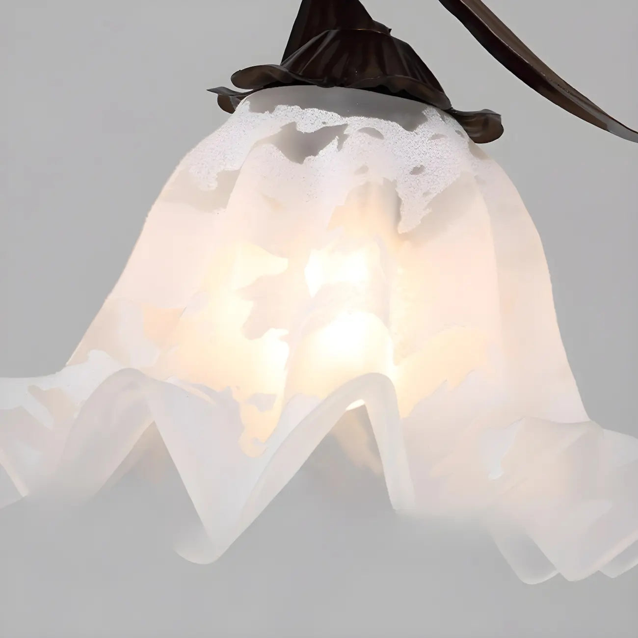 Lampe de chevet suspendue moderne en verre blanc avec LED en forme de fleur