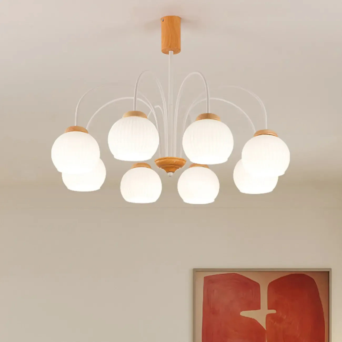 Lustre suspendu globe moderne et élégant à longueur flexible