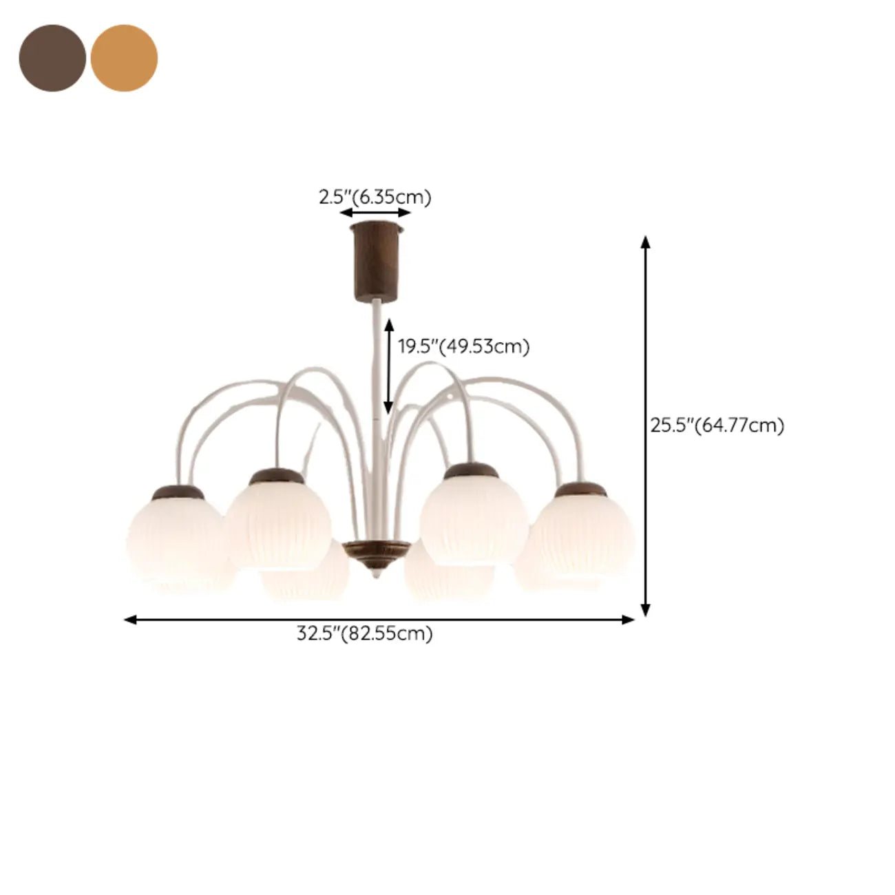 Lustre suspendu globe moderne et élégant à longueur flexible