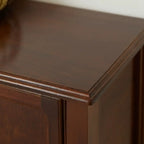 Console traditionnelle en bois brun avec tiroirs