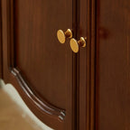 Console traditionnelle en bois brun avec tiroirs
