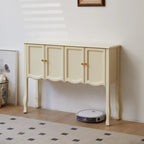 Console traditionnelle en bois brun avec tiroirs