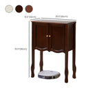 Console traditionnelle en bois brun avec tiroirs