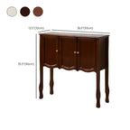 Console traditionnelle en bois brun avec tiroirs
