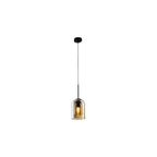 Suspension moderne en verre double en forme de cloche pour salon