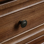 Commode contemporaine en bois brun à 5 tiroirs pour chambre à coucher