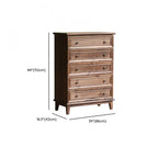 Commode contemporaine en bois brun à 5 tiroirs pour chambre à coucher