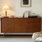 Commode en bois robuste, à orientation horizontale, avec 9 tiroirs