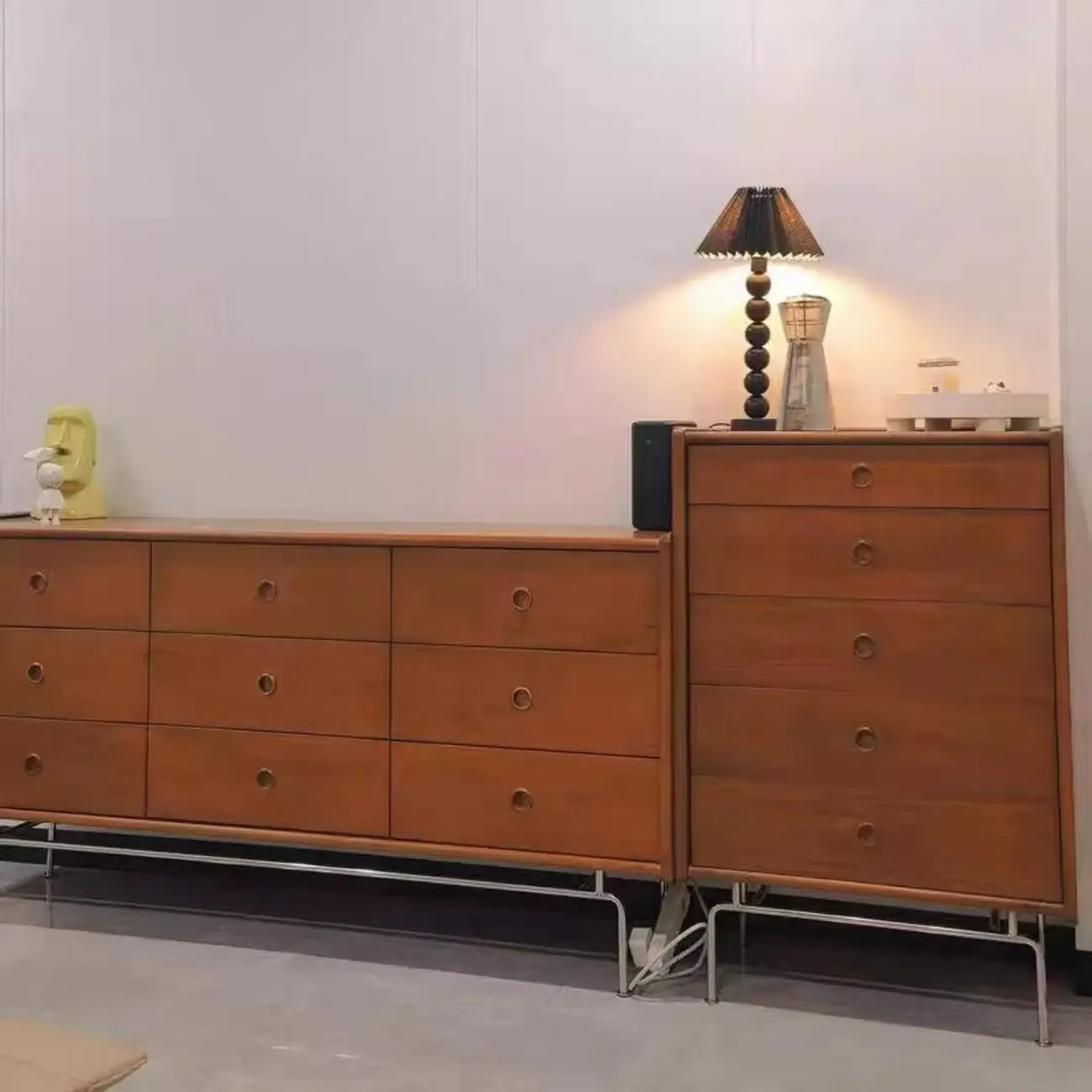 Commode en bois robuste, à orientation horizontale, avec 9 tiroirs