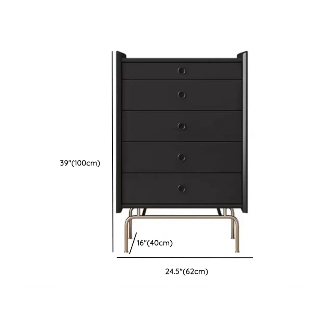 Commode en bois robuste, à orientation horizontale, avec 9 tiroirs