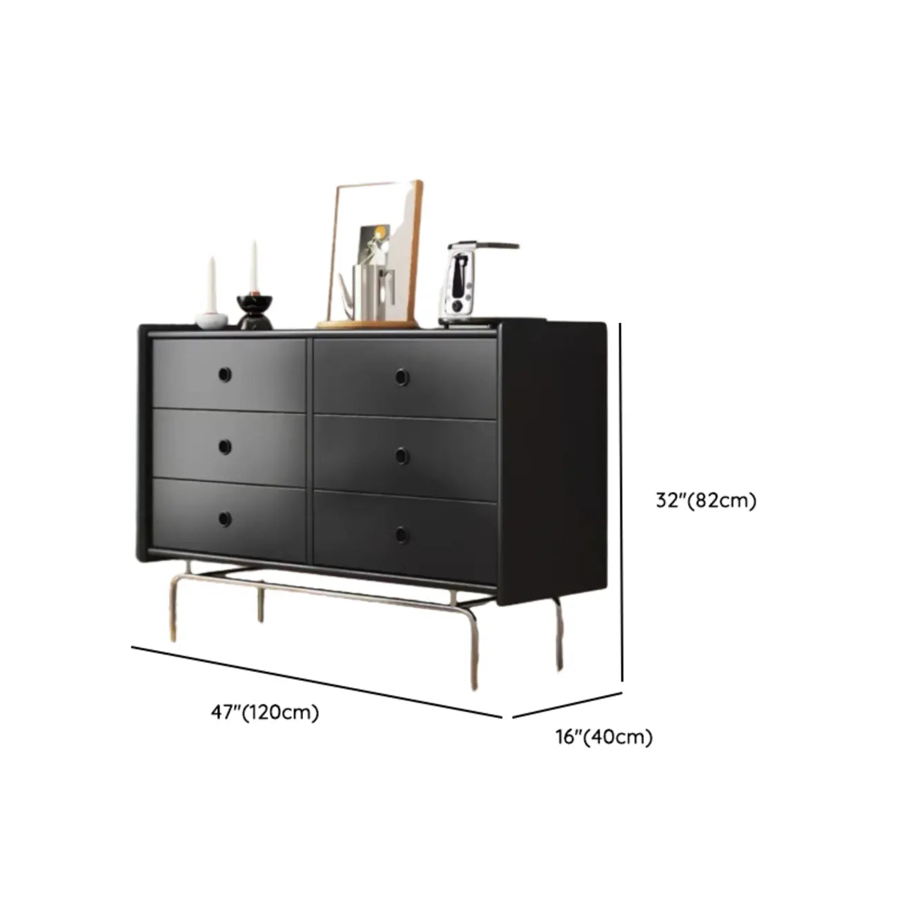 Commode en bois robuste, à orientation horizontale, avec 9 tiroirs