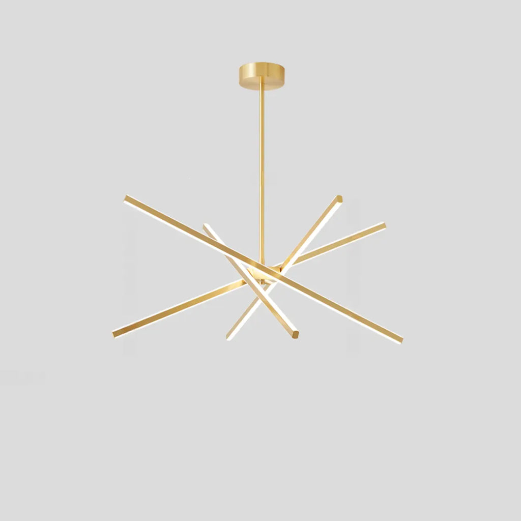 Lustre linéaire LED moderne de style Sputnik pour salon