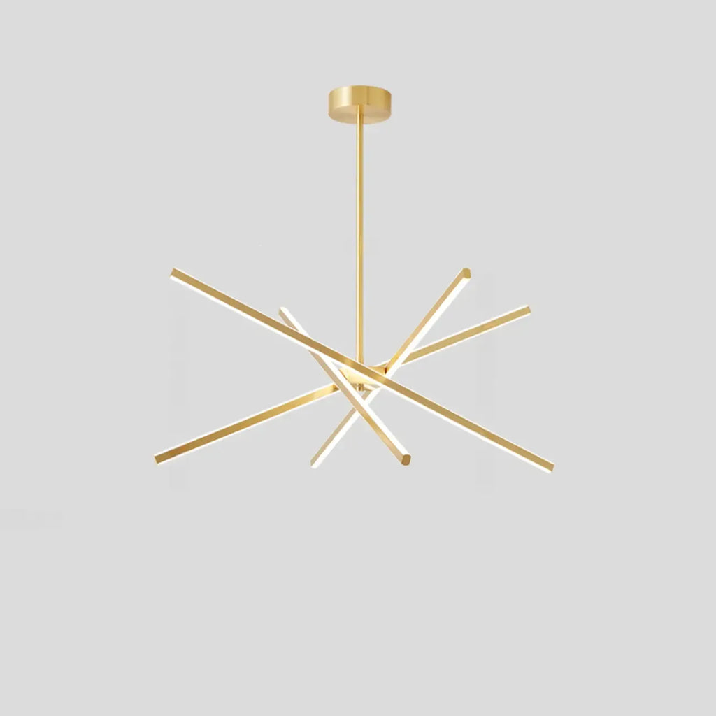 Lustre linéaire LED moderne de style Sputnik pour salon