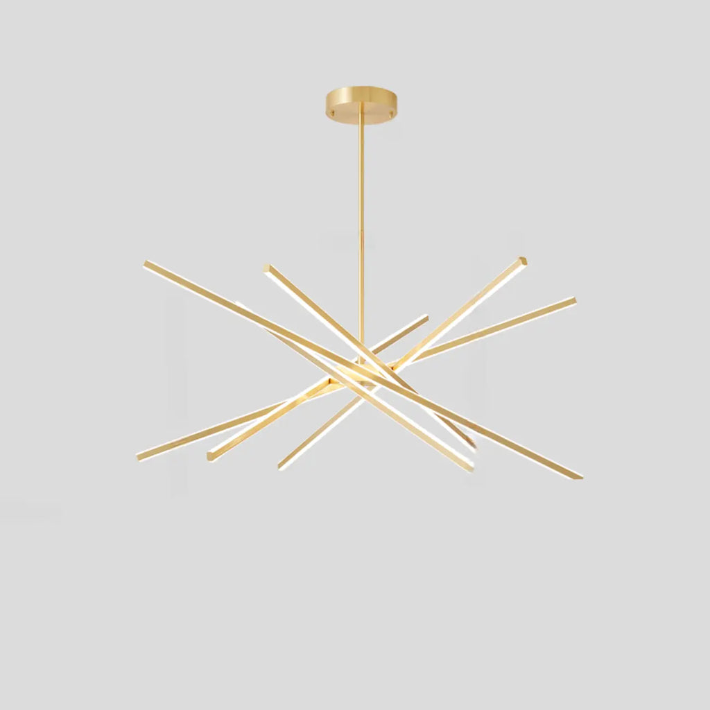 Lustre linéaire LED moderne de style Sputnik pour salon