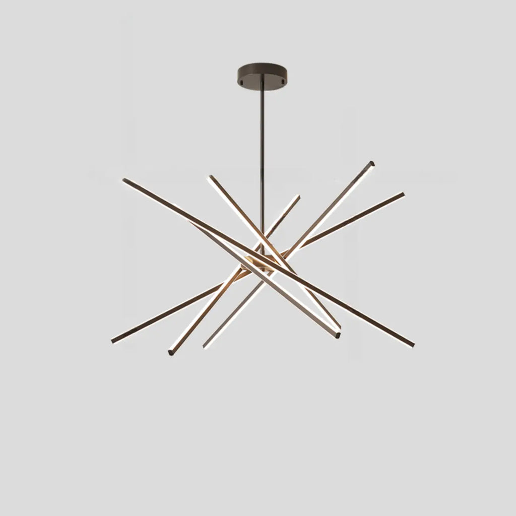 Lustre linéaire LED moderne de style Sputnik pour salon