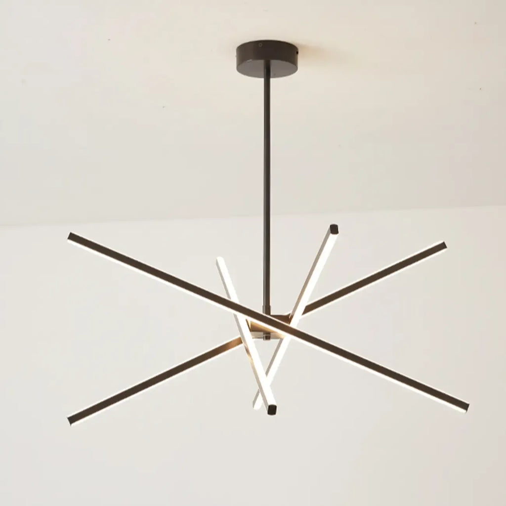 Lustre linéaire LED moderne de style Sputnik pour salon