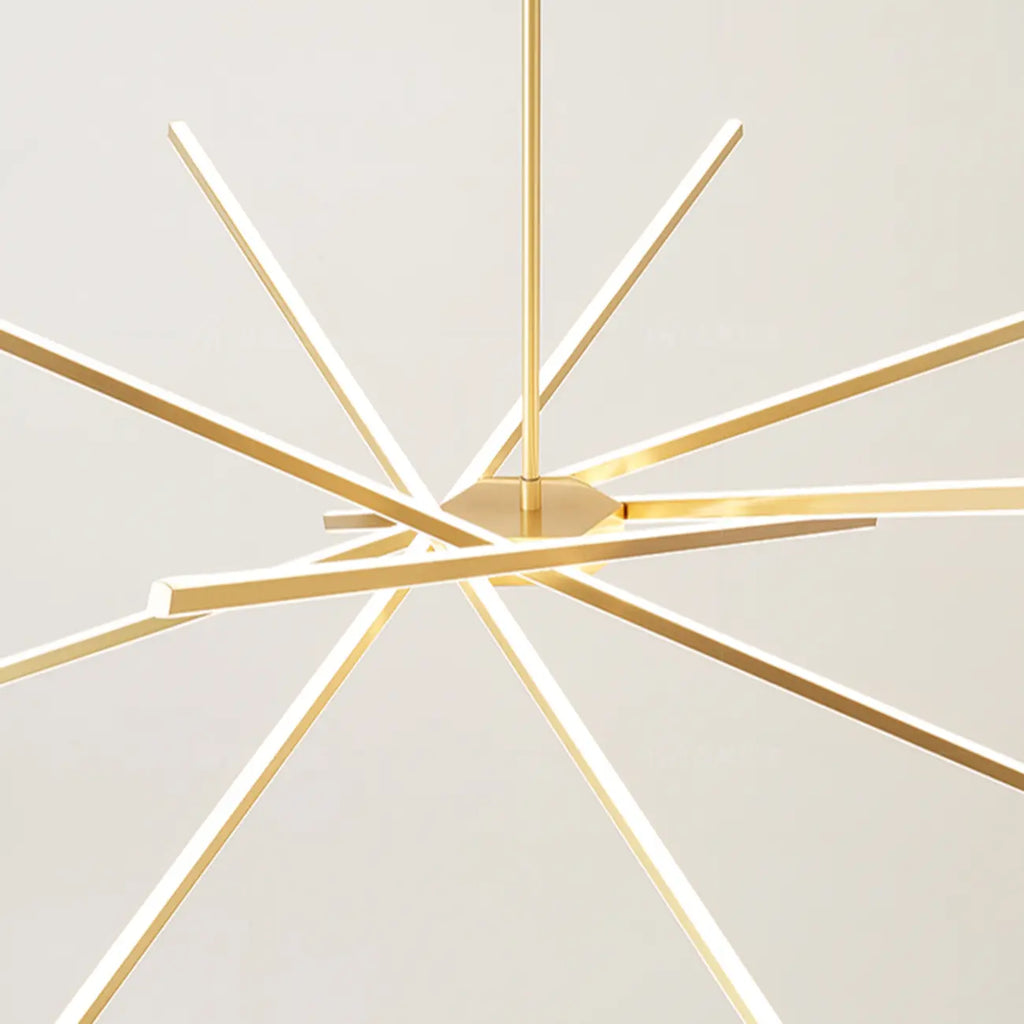 Lustre linéaire LED moderne de style Sputnik pour salon