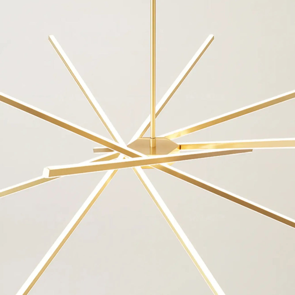 Lustre linéaire LED moderne de style Sputnik pour salon