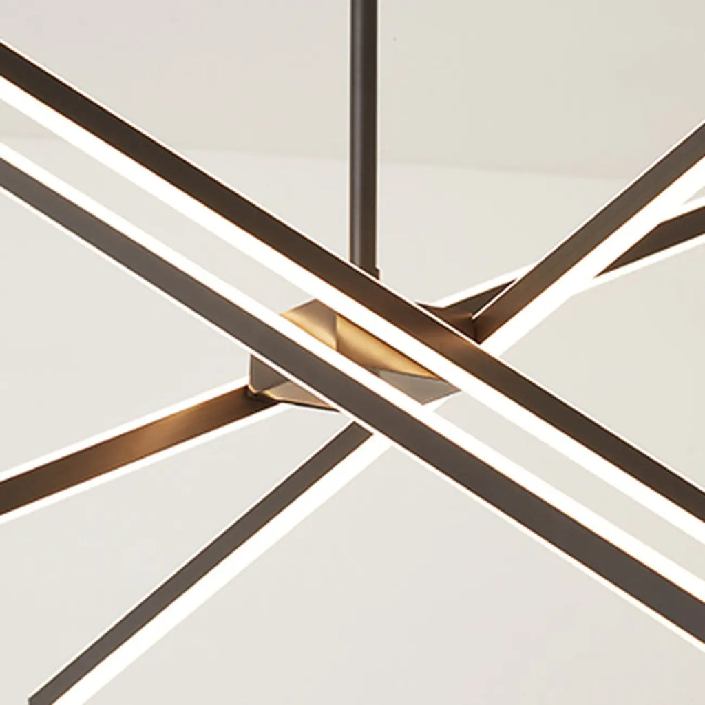 Lustre linéaire LED moderne de style Sputnik pour salon