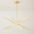 Lustre linéaire LED moderne de style Sputnik pour salon