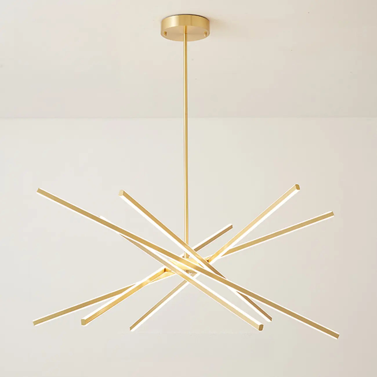 Lustre linéaire LED moderne de style Sputnik pour salon