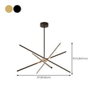 Lustre linéaire LED moderne de style Sputnik pour salon