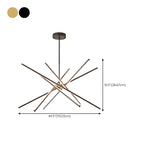 Lustre linéaire LED moderne de style Sputnik pour salon