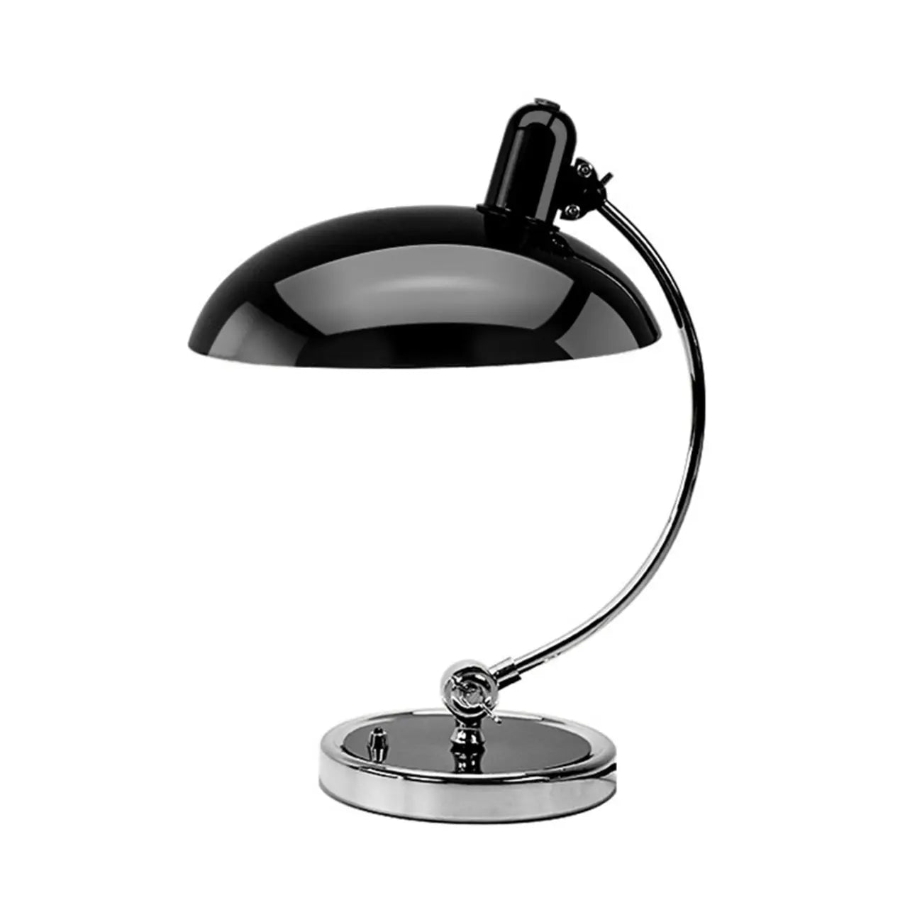 Lampe de table arquée argentée à brancher pour salon