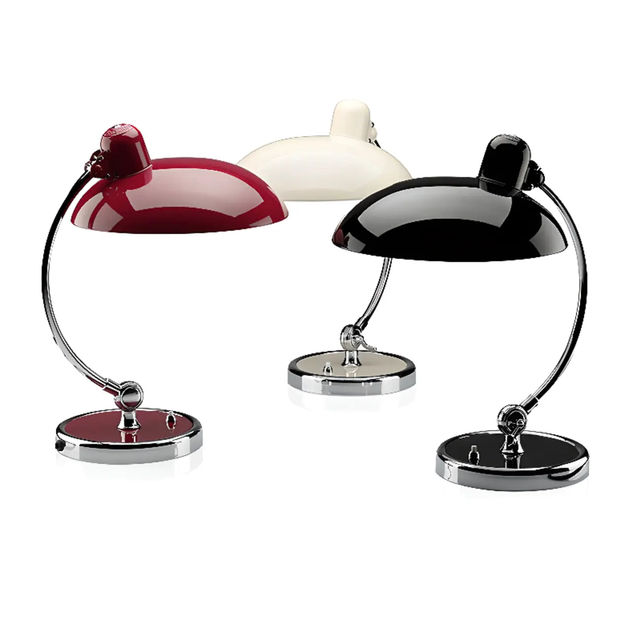 Lampe de table arquée argentée à brancher pour salon