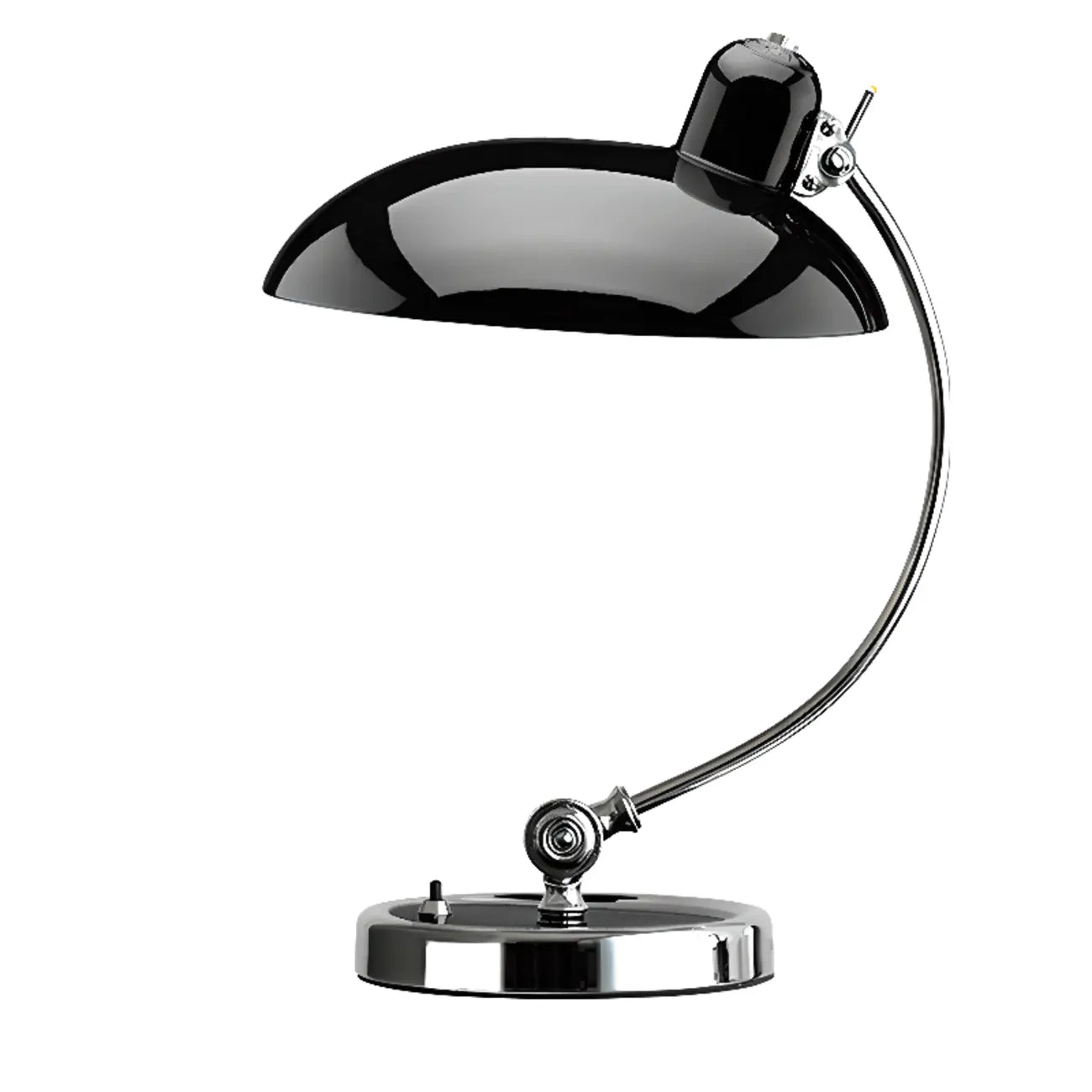 Lampe de table arquée argentée à brancher pour salon