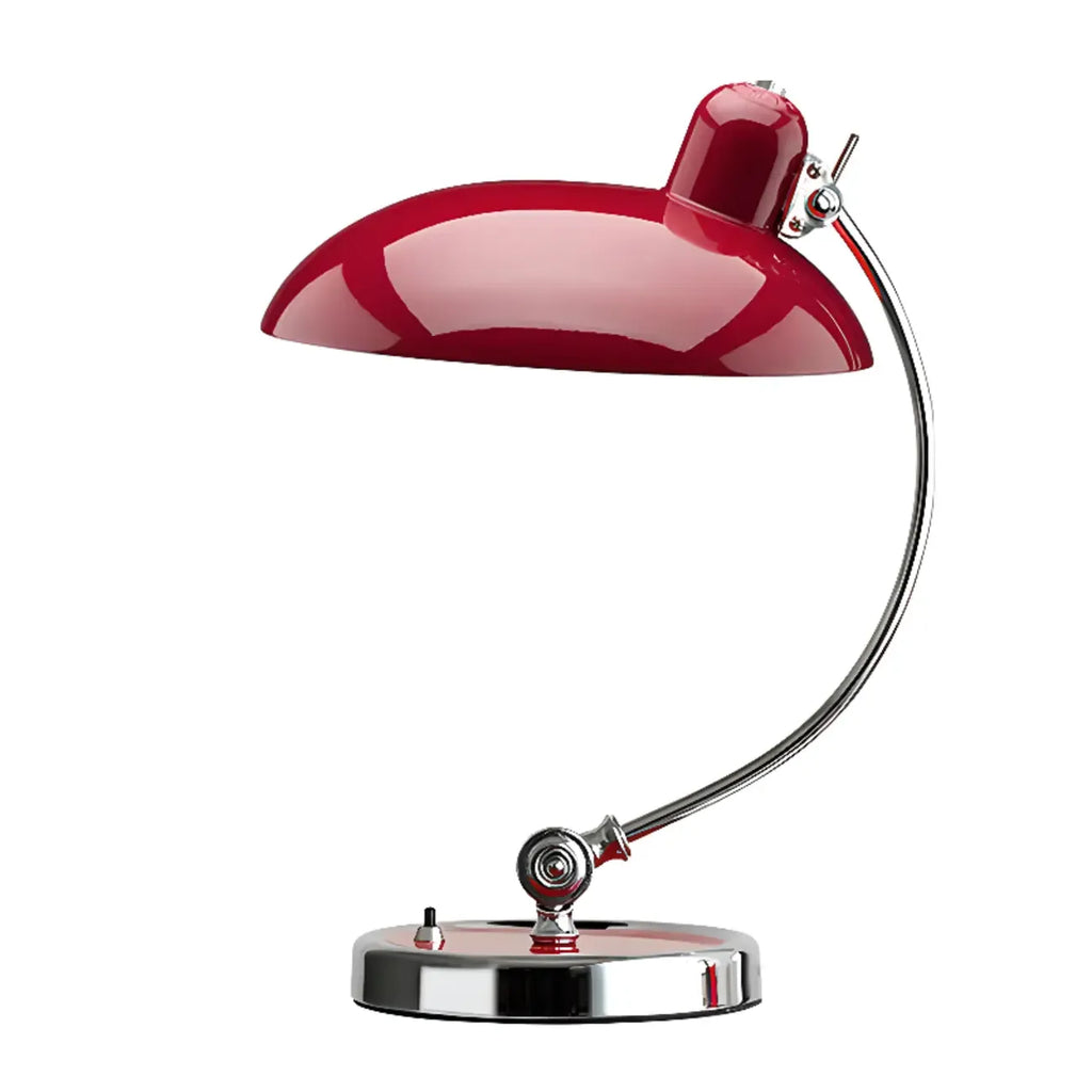 Lampe de table arquée argentée à brancher pour salon