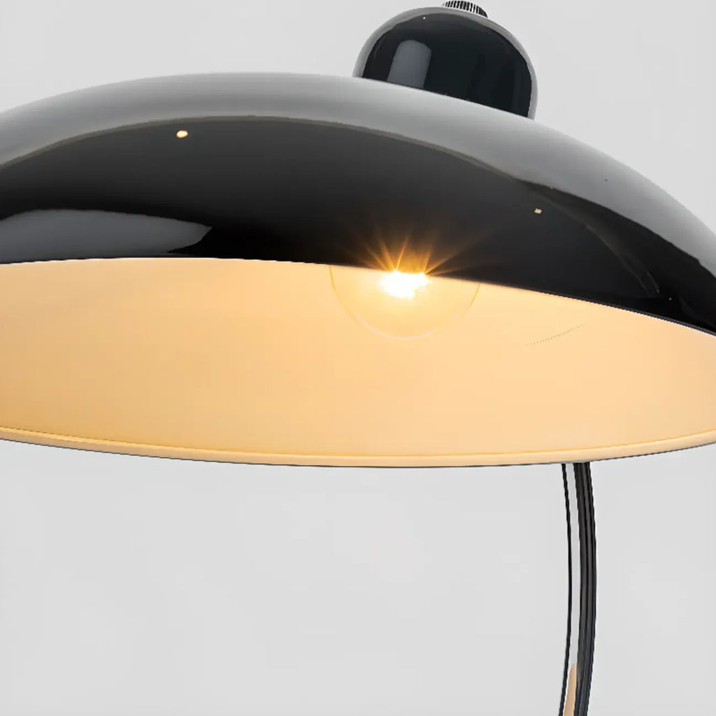 Lampe de table arquée argentée à brancher pour salon
