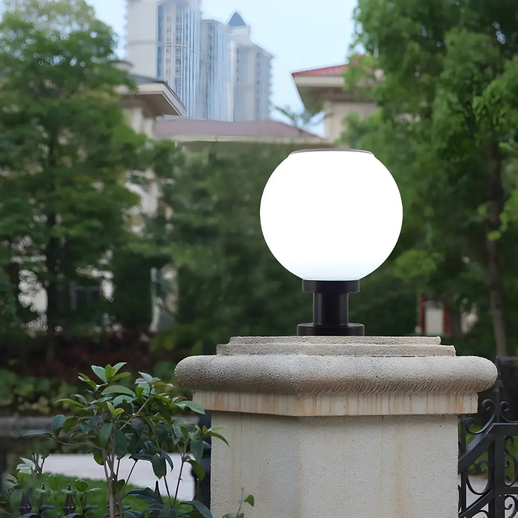 Lampe de table LED globe classique avec abat-jour blanc pour jardin
