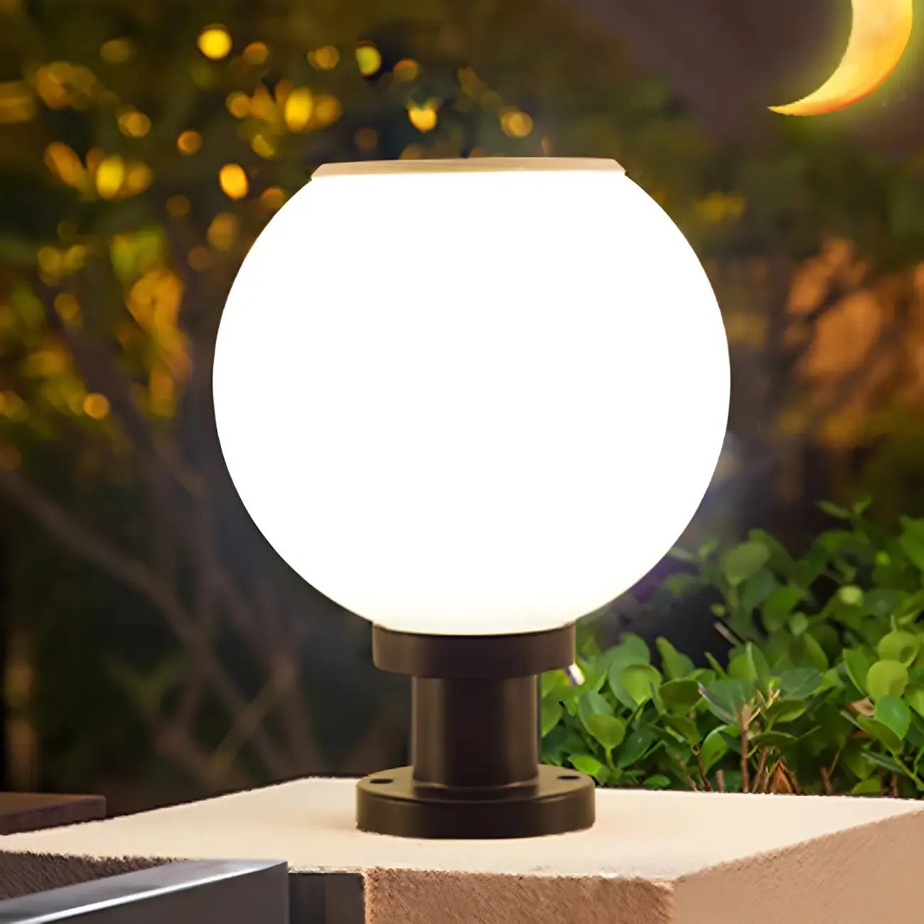 Lampe de table LED globe classique avec abat-jour blanc pour jardin