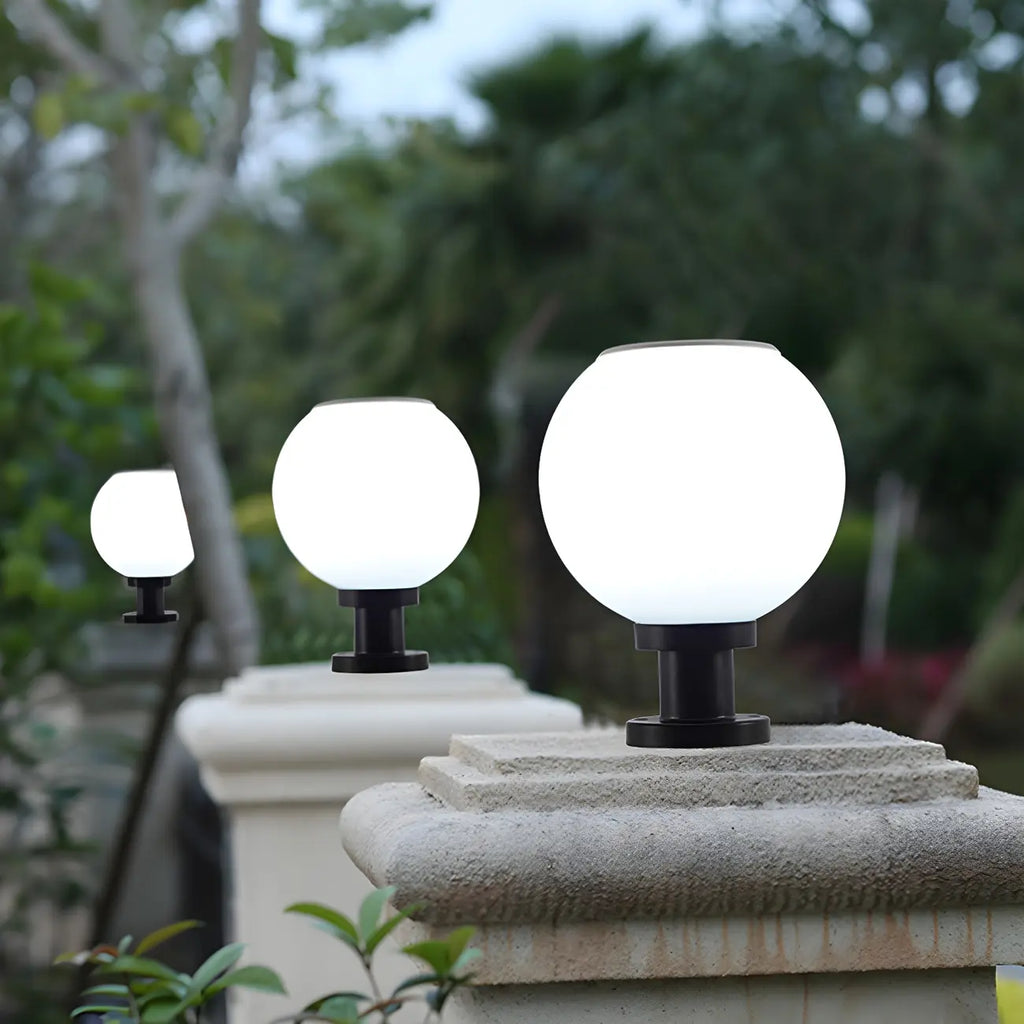 Lampe de table LED globe classique avec abat-jour blanc pour jardin