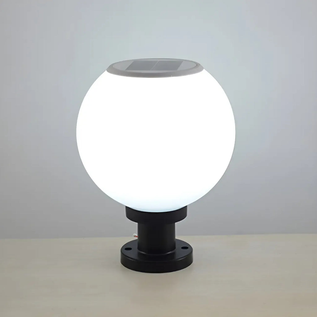 Lampe de table LED globe classique avec abat-jour blanc pour jardin