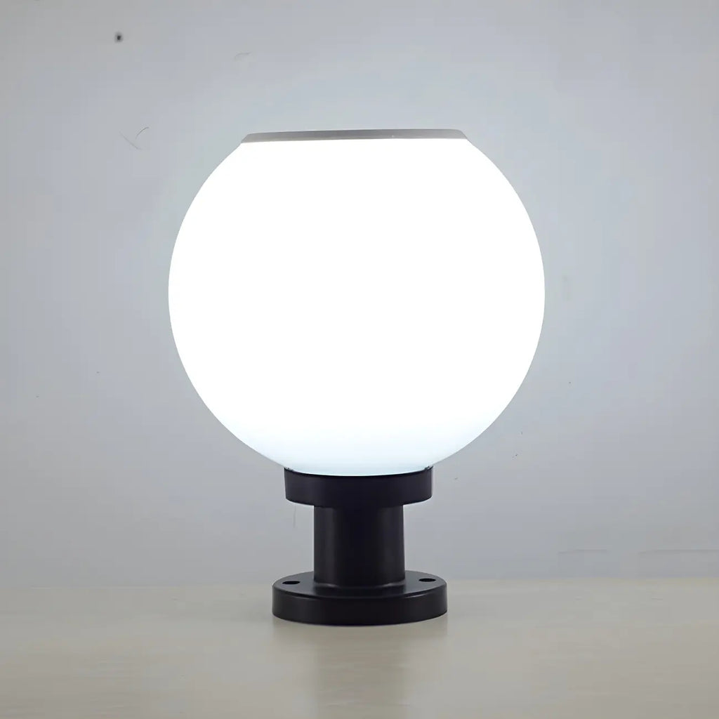 Lampe de table LED globe classique avec abat-jour blanc pour jardin